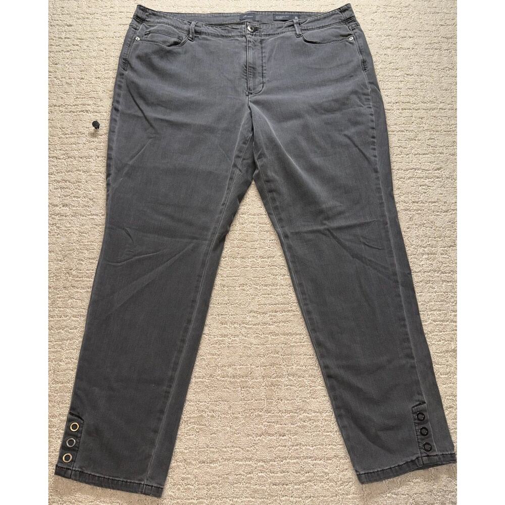 Style & Co Women's Jeans Grey Button Ankle‎ Detail Size 18 Straight Leg